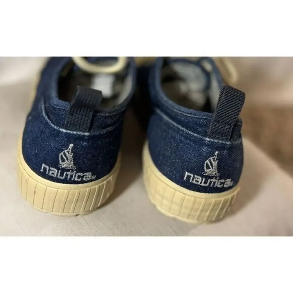 Vintage Nautica Denim Jean Lace Up‎ Shoes Size 8 Y2K Chunky Sole
